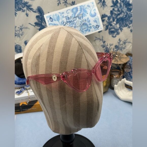 🆕 CAMILLA 🧿 NWOT Flutterby Sunglasses, Pink Transparent Acetate & Pink Lens - Picture 4 of 16